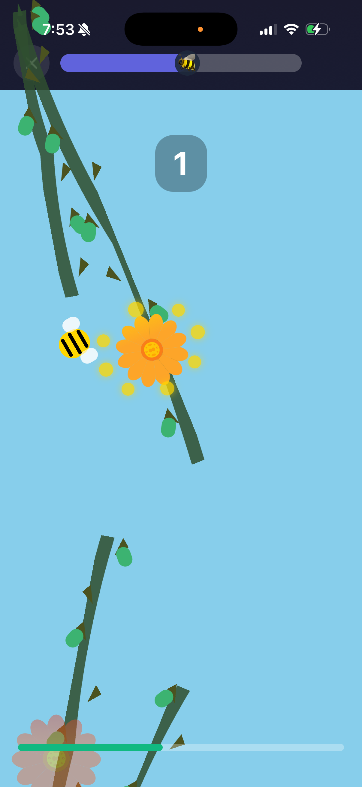 Bee pollinating flowers game